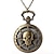 cheap Pocket Watches-Vintage Bronze Steampunk Quartz Pocket Watch Hollow Carribean Pirate Skull Head Horror with Chain for Men Women Pendant necklace