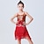 billige Latindansetøj-latin dans børne dansetøj kjole frynsede kvast ren farve splejsning piger præstationstræning ærmeløs polyester pailletter