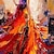 tanie Obrazy z ludźmi-Hang-Malowane obraz olejny Ręcznie malowane Pionowe Abstrakcja Ludzie Nowoczesny Zwinięte płótna