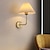 abordables Apliques de pared LED-lightinthebox apliques de pared 1 pieza pantalla de tela blanca lámpara de pared dorada soporte de columna iluminación de pared tocador de baño lámpara cableada aplicable a sala de estar dormitorio