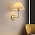 abordables Appliques murales LED-lightinthebox appliques murales 1 pièces abat-jour en tissu blanc applique murale dorée support de colonne éclairage mural salle de bain commode lampe câblée applicable au salon chambre à coucher