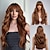 cheap Synthetic Trendy Wigs-Brown Long Wave Wigs Wig for Women Body Wave Hair Wig With Blonde Highlight Wig for Women Daily Party Use Heat Resistant Halloween Cosplay Party Wigs