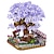 economico Costruzioni giocattolo-I regali per la festa della donna costruiscono una magica casa sull&#039;albero viola sakura con modellini di fiori di ciliegio: giocattoli fai da te per bambini! regalo di halloween/giorno del