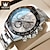 abordables Montres Mécaniques Homme-olevs montres automatiques pour hommes lunette en argent robe de luxe en acier inoxydable phase de lune mécanique montres-bracelets étanches pour hommes multi date