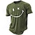 billige 3d-t-skjorte for menn-Herre T skjorte Grafisk Morsom Smilefjes Crew-hals Klær 3D-utskrift utendørs Daglig Kortermet Trykt mønster Årgang Mote Designer