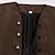 billiga Film- och TV-kostymer-Pirates of the Caribbean Pirates of the Caribbean Cosplay-kostym Kläder Kostym Herr Film-cosplay Cosplay Cosplay kostym Brun Maskerad Kappa Väst Blus