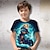billige drenges 3d t-shirts-Drenge 3D Grafisk Dyr Tiger T-shirt Kortærmet 3D-udskrivning Sommer Forår Aktiv Sport Mode Polyester Børn 3-12 år udendørs Afslappet Daglig Regulær