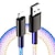 abordables Cables para móviles-Cable de carga rápida rgb 100w luz de respiración 66w tipo c cable de datos usb c para iphone samsung android micro 30w cable de carga rápida