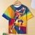 billige drenges 3d t-shirts-Drenge 3D Grafisk Geometrisk T-shirt Kortærmet 3D-udskrivning Sommer Forår Aktiv Sport Mode Polyester Børn 3-12 år udendørs Afslappet Daglig Regulær