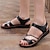 ieftine Sandale de Damă-Pentru femei Sandale Sandale plate Pantofi de confort În aer liber Zilnic Culoare solidă Vară Toc Drept Epocă Casual minimalism PU Panglică Negru Roșu-aprins