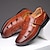 ieftine Sandale Bărbați-Bărbați Sandale Pantofi de piele Sandale din piele sandale pentru pescari Pantofi de confort Casual Zilnic PU Respirabil Panglică Negru Maro Vară