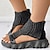 cheap Women&#039;s Sandals-Women&#039;s Sandals Comfort Shoes Daily Solid Color Summer Wedge Heel Open Toe Casual PU Zipper Black Beige Grey