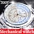Χαμηλού Κόστους Μηχανικά Ρολόγια-jaragar μηχανικό ρολόι για άντρες αεροπόρος σειρά στρατιωτικός αληθινός άντρες σπορ αυτόματο ρολόι πολυτελείας από ανοξείδωτο ατσάλι μηχανικό ανδρικό ρολόι ώρα φωτεινό ρολόι χειρός μπλε γυαλί