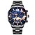 ieftine Ceasuri Quartz-Bărbați Ceasuri de cuarț Lux Cadran mare Ceas Casual Afacere Luminos Calendar Cronograf Ora mondială Curea din oțel inoxidabil Uita-te