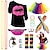 cheap Historical &amp; Vintage Costumes-80s Costume Accessories for Women 1980s T-Shirt Tutu Fanny Pack Headband Earring Necklace Fishnet Gloves Legwarmers