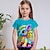 billige piges 3d t-shirts-Pige 3D Grafisk Tegneserie enhjørning T-shirt Kortærmet 3D-udskrivning Sommer Forår Aktiv Mode Sød Stil Polyester Børn 3-12 år udendørs Afslappet Daglig Regulær