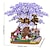 preiswerte Bau-Spielzeug-Geschenke zum Frauentag Bauen Sie ein magisches lila Sakura-Baumhaus mit Kirschblüten-Modellbauklötzen – DIY-Spielzeug für Kinder! Halloween/Erntedankfest/Festival-Geschenk, Muttertagsgeschenke für