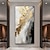お買い得  抽象画-mintura 手作りゴールド抽象油絵キャンバス壁アート装飾現代絵家の装飾ロールフレームレス未延伸絵画
