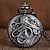 お買い得  懐中時計-チェーン付きヴィンテージ懐中時計パンク黒タコ柄クリエイティブフラップレトロ懐中時計