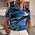cheap Men&#039;s V Neck Polos-Men&#039;s Polo Shirt Golf Shirt Gradient Graphic Prints Marble V Neck Blue-Green Red Blue Orange Green Outdoor Street Short Sleeves Print Clothing Apparel Sports Fashion Streetwear Designer