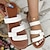 ieftine Flip-Flops de Damă-Pentru femei Sandale Papuci Sandale plate Mărime Plus Size Pantofi de confort Zilnic Culoare solidă Vară Toc Drept Vârf deschis Modă Casual PU Loafer Negru Alb Maro Deschis