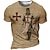 preiswerte 3D-T-Shirt für Männer-Cross T-Shirt Mens 3D Shirt For Ordre Du Temple | Brown Summer Cotton | Men&#039;S Unisex Tee Distressed Templar Graphic Prints Soldier Crew Neck Light Yellow 3D Plus Size