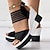 cheap Women&#039;s Sandals-Women&#039;s Sandals Comfort Shoes Daily Solid Color Summer Wedge Heel Open Toe Fashion Casual Satin Ankle Strap Black Brown khaki