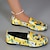 cheap Women&#039;s Slip-Ons &amp; Loafers-Women&#039;s Flats Slip-Ons Loafers Plus Size Comfort Shoes Daily Floral Sunflower Summer Flat Heel Round Toe Fashion Casual Satin Loafer Blue / Yellow Sun flower Yellow and black