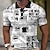cheap Men&#039;s Button Up Polos-Men&#039;s Polo Shirt Waffle Polo Shirt Lapel Polo Button Up Polos Golf Shirt Letter Text Graphic Prints Turndown Black White+Black White Yellow Pink Outdoor Street Short Sleeve Print Clothing Apparel