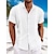 cheap Cotton Linen Shirt-Men&#039;s Shirt Guayabera Shirt Linen Shirt Button Up Shirt Summer Shirt Beach Shirt Black White Blue Short Sleeve Plain Collar Summer Casual Daily Clothing Apparel