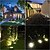abordables Luces de paisaje-4 Uds. Lámpara enterrada solar para exteriores 8led de acero inoxidable lámpara de carretera para césped lámpara de inserción de suelo para patio lámpara de jardín