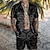 billiga Skjortuppsättningar för män-Herr Skjorta set Hawaii skjorta Fjäril Grafiska tryck Löv Kubansk krage Svart Svart / Grön Ljusgrön Svart / Purpur Blå Gata Ledigt Kortärmad Mönster Kläder Tropisk Mode Hawaiisk Designer