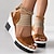 cheap Women&#039;s Sandals-Women&#039;s Sandals Comfort Shoes Daily Solid Color Summer Wedge Heel Open Toe Fashion Casual Satin Ankle Strap Black Brown khaki