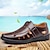 cheap Men&#039;s Slip-ons &amp; Loafers-Men&#039;s Sandals Leather Shoes Leather Sandals Fishermen sandals Comfort Shoes Casual Daily Cowhide Breathable Loafer Dlack Brown Summer