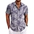 billiga Hawaiiskjorta för män-Herr Skjorta Grafiska tryck Löv Nedvikt Marinblå Blå Purpur Grön Kaki Utomhus Gata Kort ärm Mönster Kläder Mode Designer Ledigt Mjukt