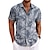 billiga Hawaiiskjorta för män-Herr Skjorta Grafiska tryck Löv Nedvikt Marinblå Blå Purpur Grön Kaki Utomhus Gata Kort ärm Mönster Kläder Mode Designer Ledigt Mjukt