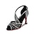 olcso Latin cipők-Női Latin cipő Professzionális Csillogó cipő Stílusos Csillogó csillogás Lábujj nélküli Fém csat Felnőttek Mandula Fekete