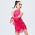 billige Latindansetøj-Latin Dans Dansetøj til børn Kjole Krystal / Rhinsten Kvast Udhulet Pige Ydeevne Træning Uden ærmer Polyester