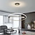 cheap Pendant Lights-LED Pendant Light 60cm 2-Light Ring Circle Design Dimmable Aluminum Painted Finishes Luxurious Modern Style Dining Room Bedroom Pendant Lamps 110-240V ONLY DIMMABLE WITH REMOTE CONTROL