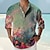 halpa Miesten havaijilainen paita-miesten paita kukka graafiset printit jalusta kaulus sininen vaalea purppura purppura vihreä ulkoilu katu pitkähihainen print vaatteet vaatteet muoti katuvaatteet suunnittelija rento