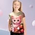 olcso lány 3D-s pólók-Lány 3D Grafika Rajzfilm Cica Póló Rövid ujjú 3D nyomtatás Nyár Tavasz Aktív Divat aranyos stílus Poliészter Gyerekek 3-12 év Szabadtéri Hétköznapi Napi Normál