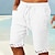 cheap Linen Shorts-Men&#039;s Shorts Summer Shorts Beach Shorts Drawstring Elastic Waist Straight Leg Plain Patchwork Comfort Breathable Short Casual Daily Holiday Fashion Classic Style White Army Green