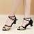 cheap Latin Shoes-Women&#039;s Sandals Latin Dance Shoes Comfort Shoes Party Daily Low Heel Open Toe Elegant Fashion Gothic Satin Cross Strap Suede black gold-soft rubber sole-3.5cm heel Glitter Black Gold-Soft Rubber