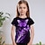 halpa tyttöjen 3d t-paidat-Tyttöjen 3D Kuvitettu Eläin Perhonen T-paita Lyhythihainen 3D-tulostus Kesä Kevät Aktiivinen Muoti söpö tyyli Polyesteri Lapset 3-12 vuotta ulko- Kausaliteetti Päivittäin Normaali
