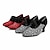Недорогие Обувь для латиноамериканских танцев-Жен. Обувь для латины Профессиональный стиль Выкройка/печать Мода Закрытый мыс Шнуровка Взрослые Красно-черный Черно-белый