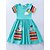 cheap Dresses-Kids Girls&#039; Dress Cartoon Rainbow Short Sleeve School Party Embroidered Cute Cotton Knee-length T Shirt Dress Tee Dress Summer 3 years+ Gray