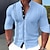 Χαμηλού Κόστους Βαμβακερό Λινό Πουκάμισο-Ανδρικά Πουκάμισο λινό πουκάμισο Πουκάμισο με κουμπιά Casual πουκάμισο Καλοκαιρινό πουκάμισο Πουκάμισο παραλίας Μαύρο Λευκό Ανθισμένο Ροζ Μακρυμάνικο Όρθιος γιακάς Ανοιξη καλοκαίρι Causal Καθημερινά