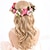 cheap Hair Styling Accessories-Boho Floral Headband Ribbon Flower Halo Crown Wedding Festival Hair Wreath Light Pink