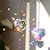 cheap Statues-Crystal Peach Heart Prism Pendant Decoration Pendant Sun Catcher Prism Hanging Decoration Rainbow