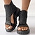 olcso Női szandálok-Női Szandálok Kényelmes cipők Napi Tömör szín Nyár Ék sarkú Lábujj nélküli Alkalmi PU Cipzár Fekete Bézs Szürke